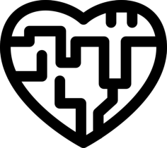 Love Labyrinth Laser Cut Svg File, Free Vectors File